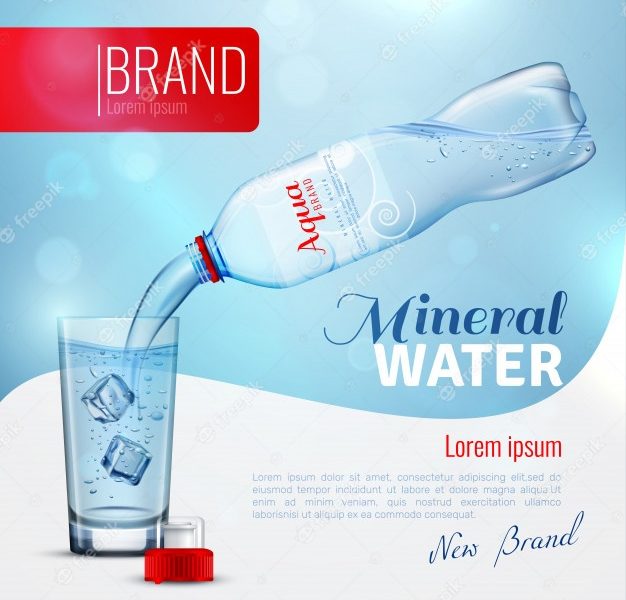 Mineral water advertising brand poster Free Vector