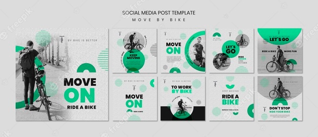 Move by bike social media post Free Psd