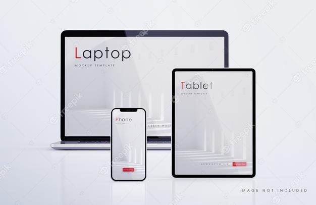 Multi device responsive mockup Free Psd