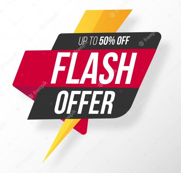 Origami flash offer Free Vector