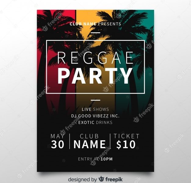 Original reggae party composition Free Vector