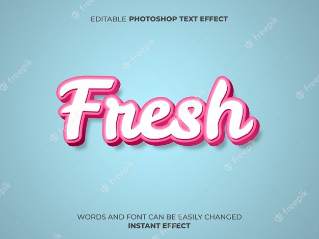 Pink fresh style text effect Free Psd