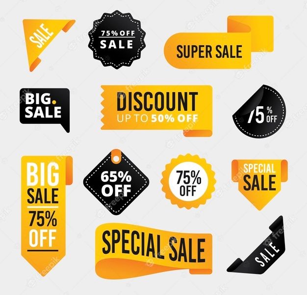 Realistic sales label set Free Vector