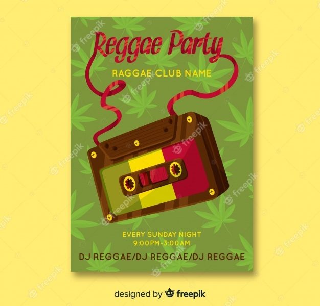 Reggae party banner Free Vector