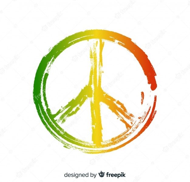 Reggae peace sign background Free Vector