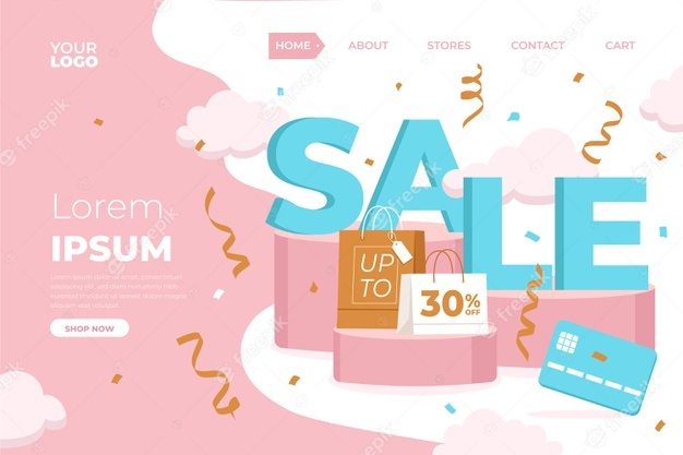 Sale landing page template Free Vector