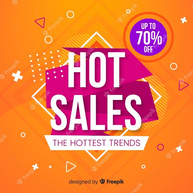 Sale Promotion Flat Orange Background 52683 13335