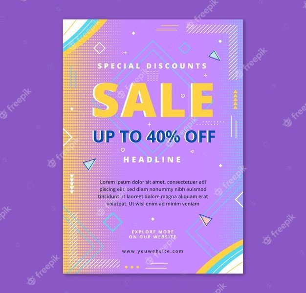 Sales poster template flat design Free Vector