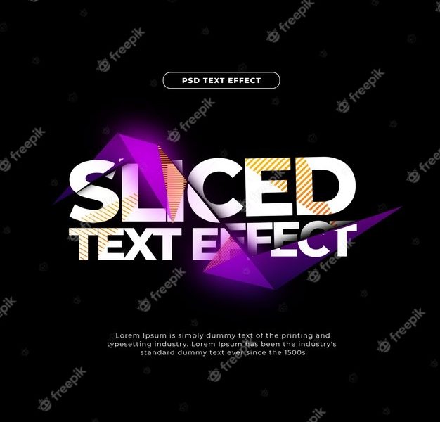 Sliced text effect Free Psd