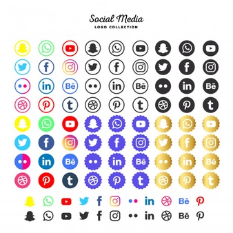 Social media logotype collection Free Vector