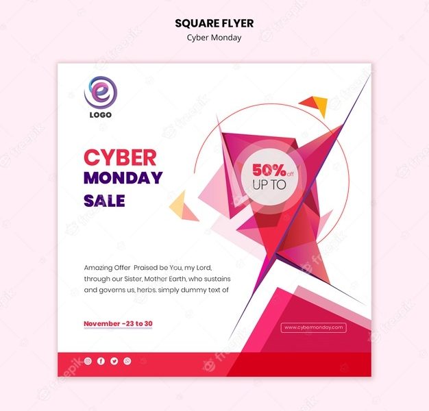 Square flyer cyber monday template Free Psd