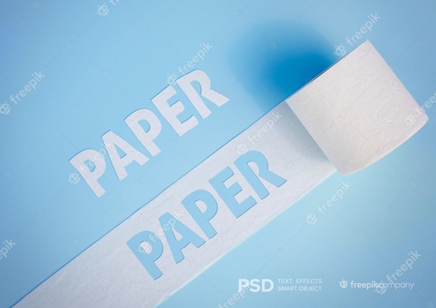 Text effect with paper towel Free Psd