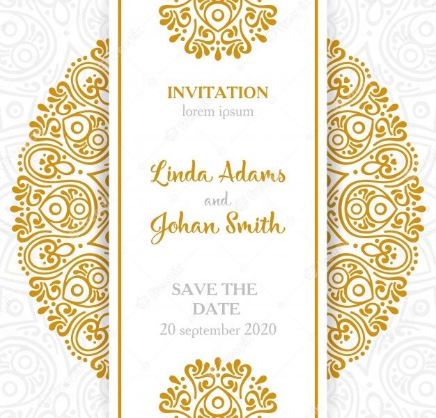 Vintage wedding invitation with mandala Free Vector Vintage wedding invitation with mandala Free Vector