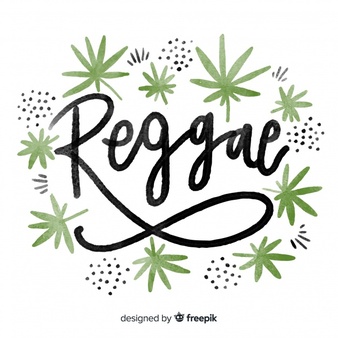 Watercolor leaves reggae background Free Vector