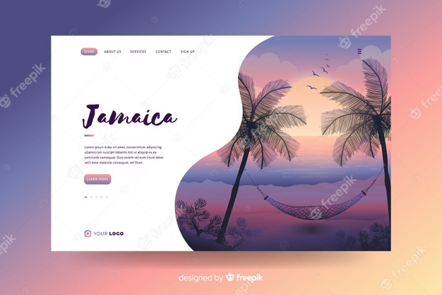 Welcome to Jamaica landing page Free Vector