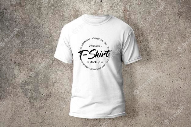 White t-shirt with silkscreen mockup Free Psd