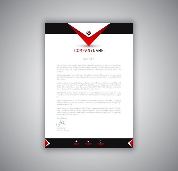 Business letterhead with a modern design Free Vector Business letterhead with a modern design Free Vector