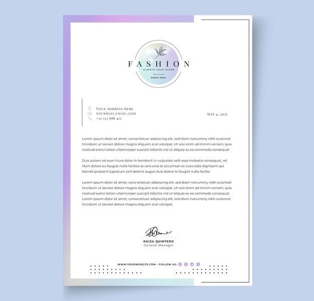 Businesswoman letterhead template with elegant elements Free Vector