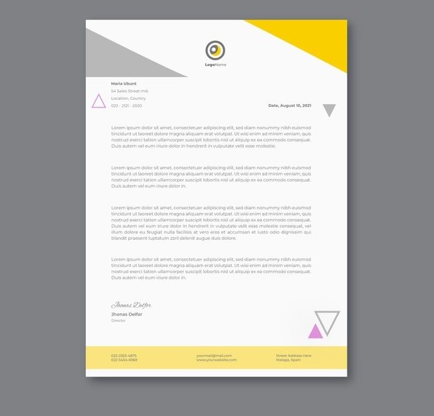 Businesswoman letterhead template Free Vector