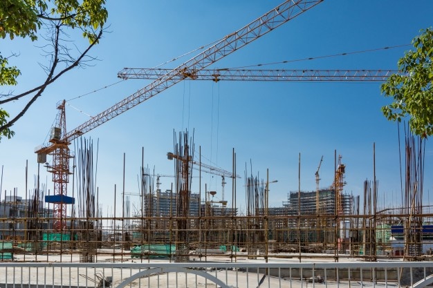 Construction site silhouette sky city material Free Photo