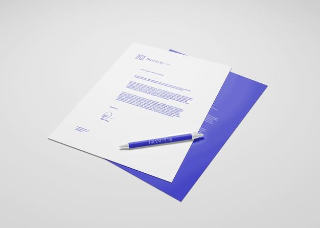 Corporate documents, letterhead mockup Free Psd