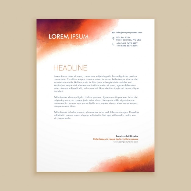 Corporate Letterhead With Watercolor 1017 3625
