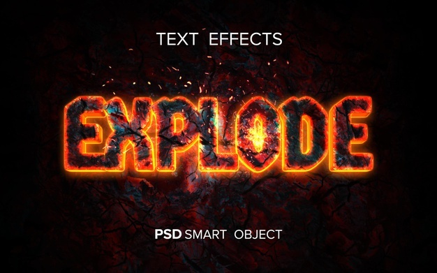Creative fire text effect Free Psd