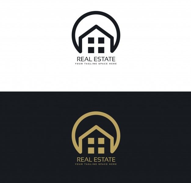 Elegant real estate logos Free Vector