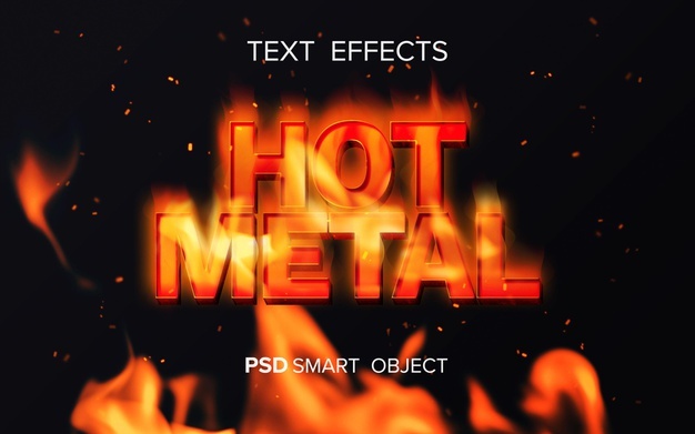 Fire inspired text effect Free Psd