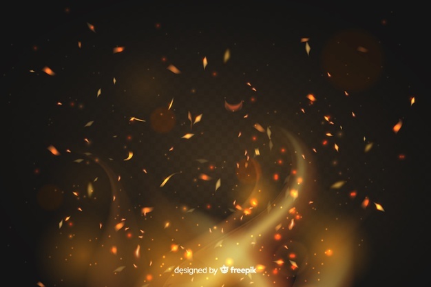 Fire sparks effect background style Free Vector