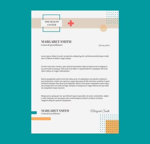 Flat medical letterhead Free Vector