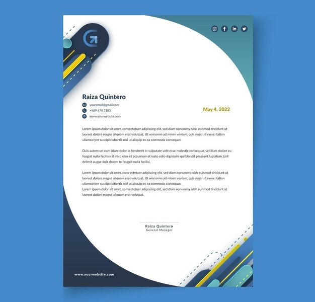 General business letterhead template Free Vector