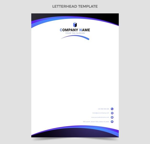 Gradient real estate letterhead template Free Vector
