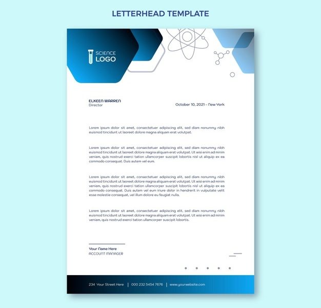 Gradient science letterhead Free Vector