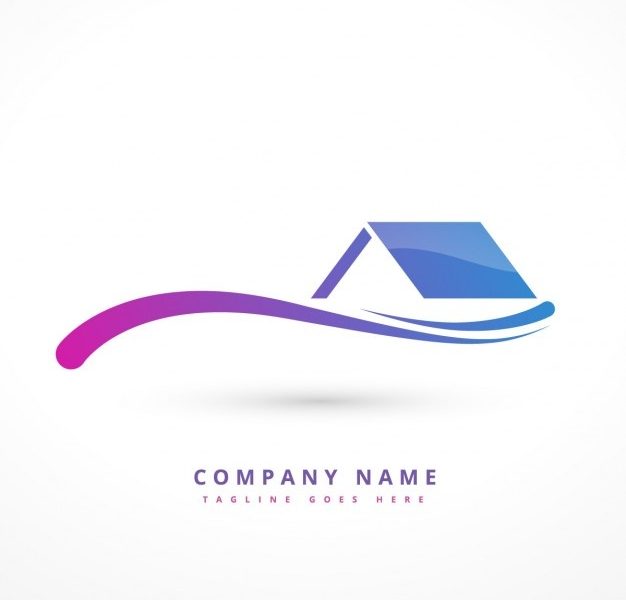 Logo with house and wave Free Vector Logo with house and wave Free Vector