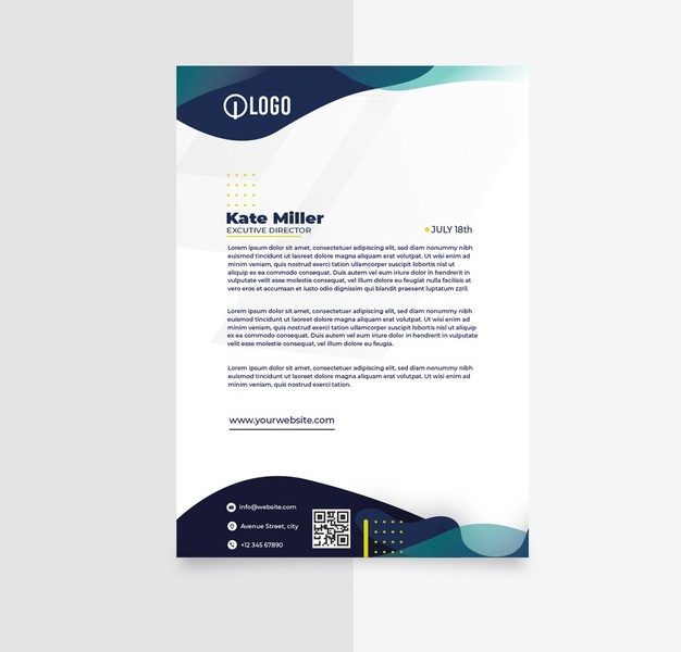 Marketing business letterhead template Free Vector