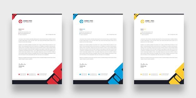 Modern business letterhead template Free Psd