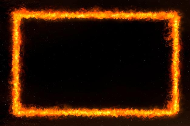 Orange rectangle fire frame Free Vector