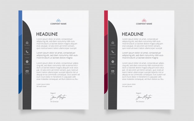 Original letterhead template with abstract shapes Free Vector