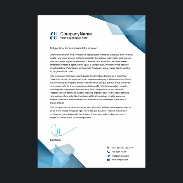 Polygonal Shapes Letterhead Design 1142 21