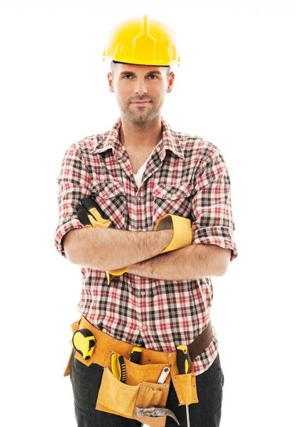 Portrait of handsome construction worker Free Photo