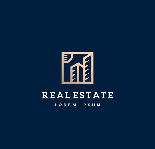 Real estate abstract sign, symbol or logo template. Free Vector