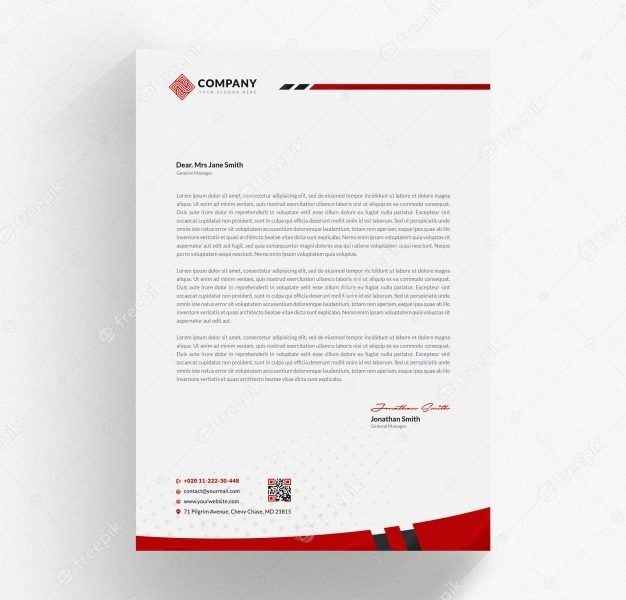 Red letterhead mockup Premium Psd