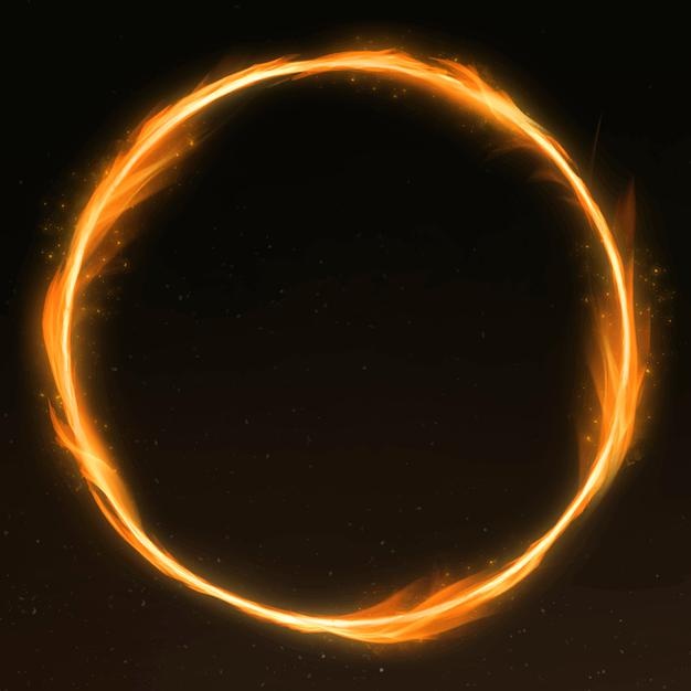 Retro Orange Circle Fire Frame 53876 100458