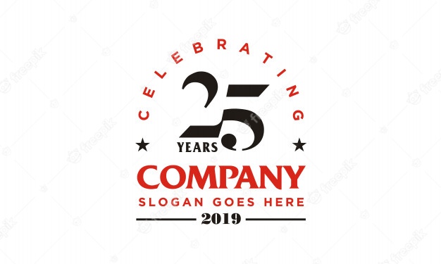 Anniversary 25th company logo design Premium Vector