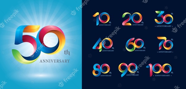 Anniversary Logotype Colorful Twist Ribbons Logo Origami Stylized Number Letters 72787 680