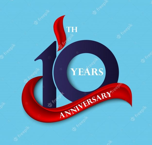 Set of anniversary colorful logo Premium Vector