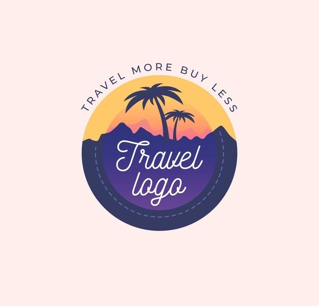 Detailed travel logo concept Free Vector