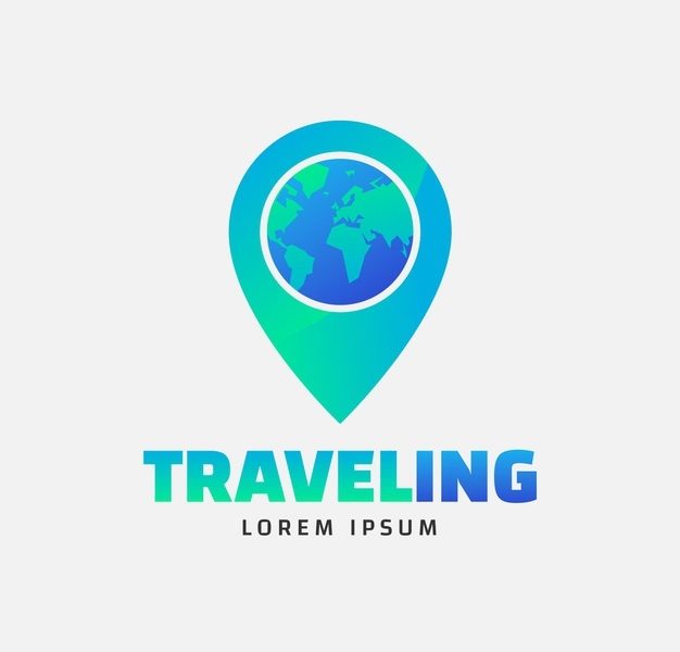 Detailed travel logo Free Vector