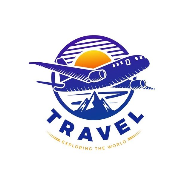 Detailed travel logo Free Vector